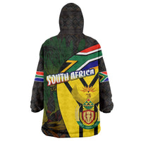 South Africa Coat Of Arms Wearable Blanket Hoodie Protea Unity Heritage