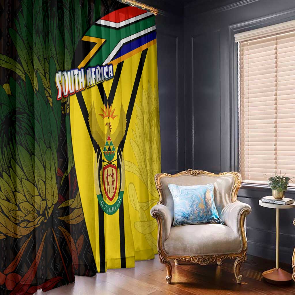 South Africa Coat Of Arms Window Curtain Protea Unity Heritage