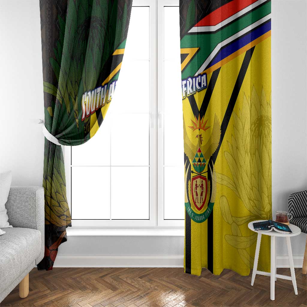 South Africa Coat Of Arms Window Curtain Protea Unity Heritage