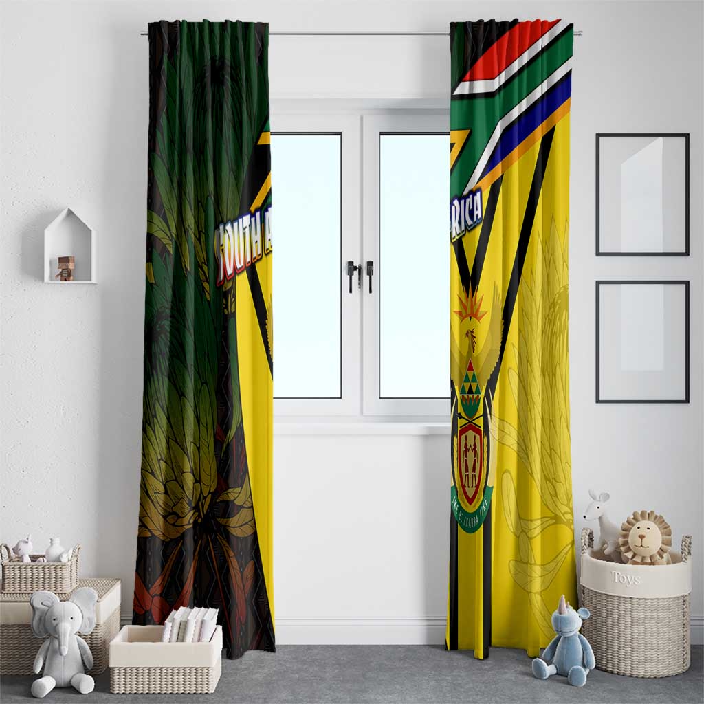 South Africa Coat Of Arms Window Curtain Protea Unity Heritage