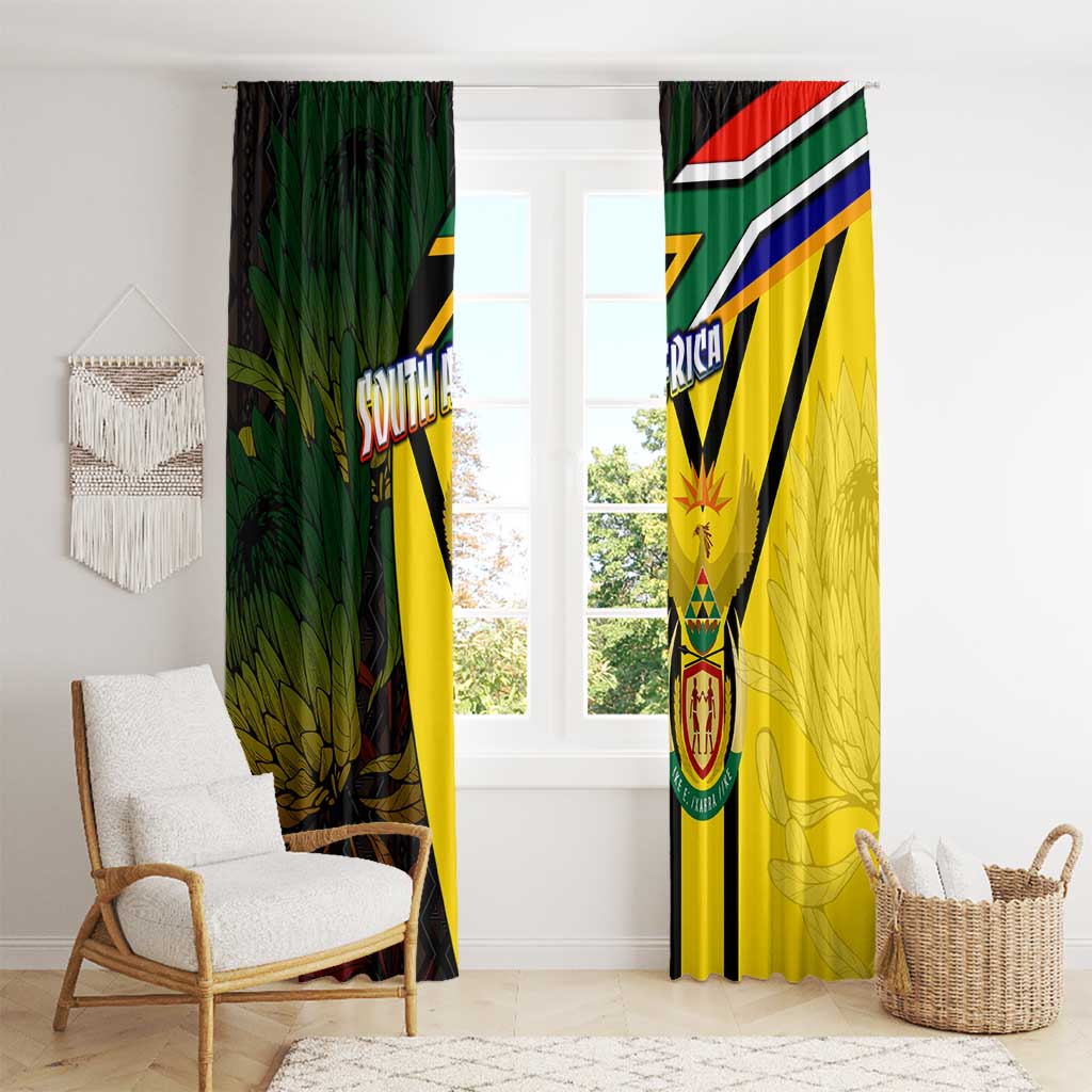 South Africa Coat Of Arms Window Curtain Protea Unity Heritage