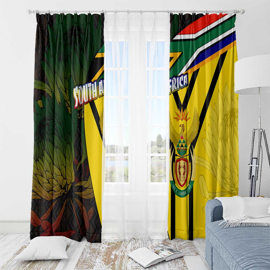 South Africa Coat Of Arms Window Curtain Protea Unity Heritage
