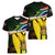 South Africa Coat Of Arms Women V-Neck T-Shirt Protea Unity Heritage