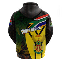 South Africa Coat Of Arms Zip Hoodie Protea Unity Heritage