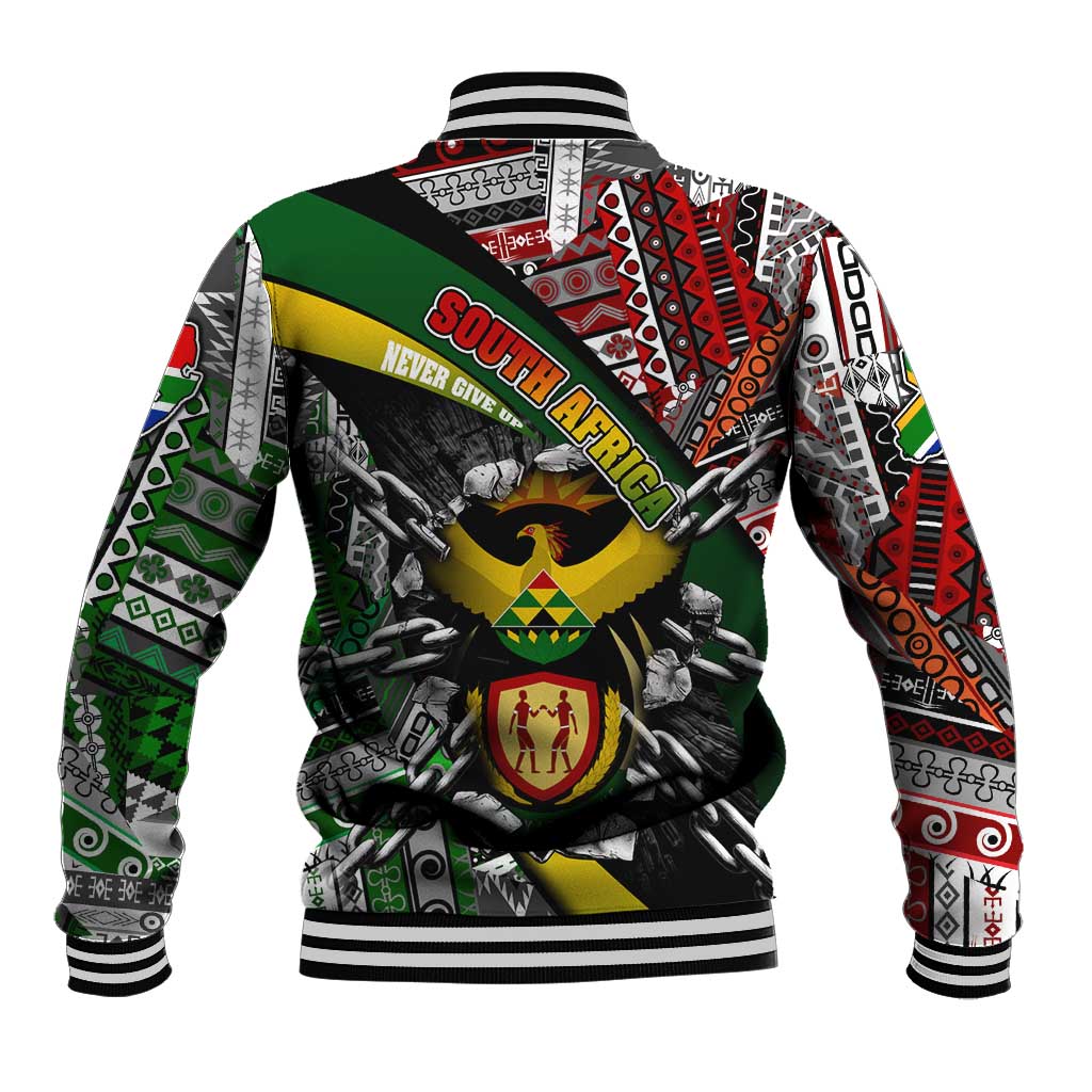 South Africa Never Give Up Baseball Jacket SA Fist of Freedom