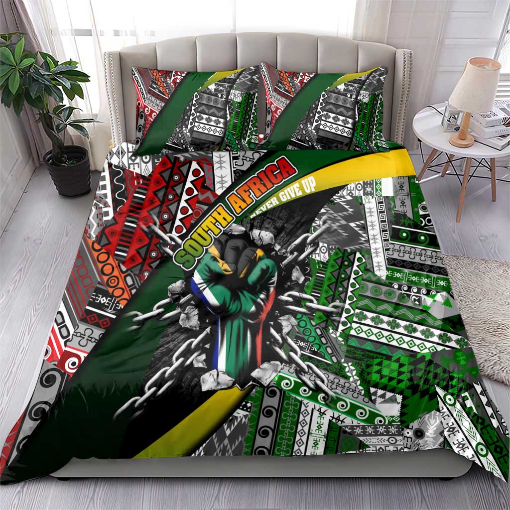 South Africa Never Give Up Bedding Set SA Fist of Freedom