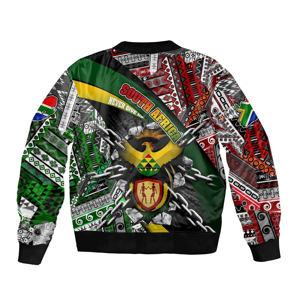 South Africa Never Give Up Bomber Jacket SA Fist of Freedom