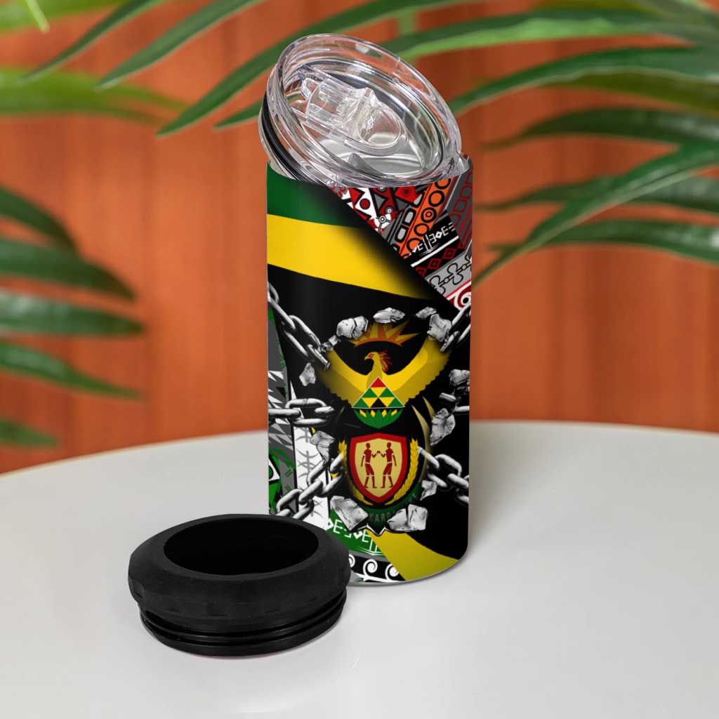 South Africa Never Give Up 4 in 1 Can Cooler Tumbler SA Fist of Freedom
