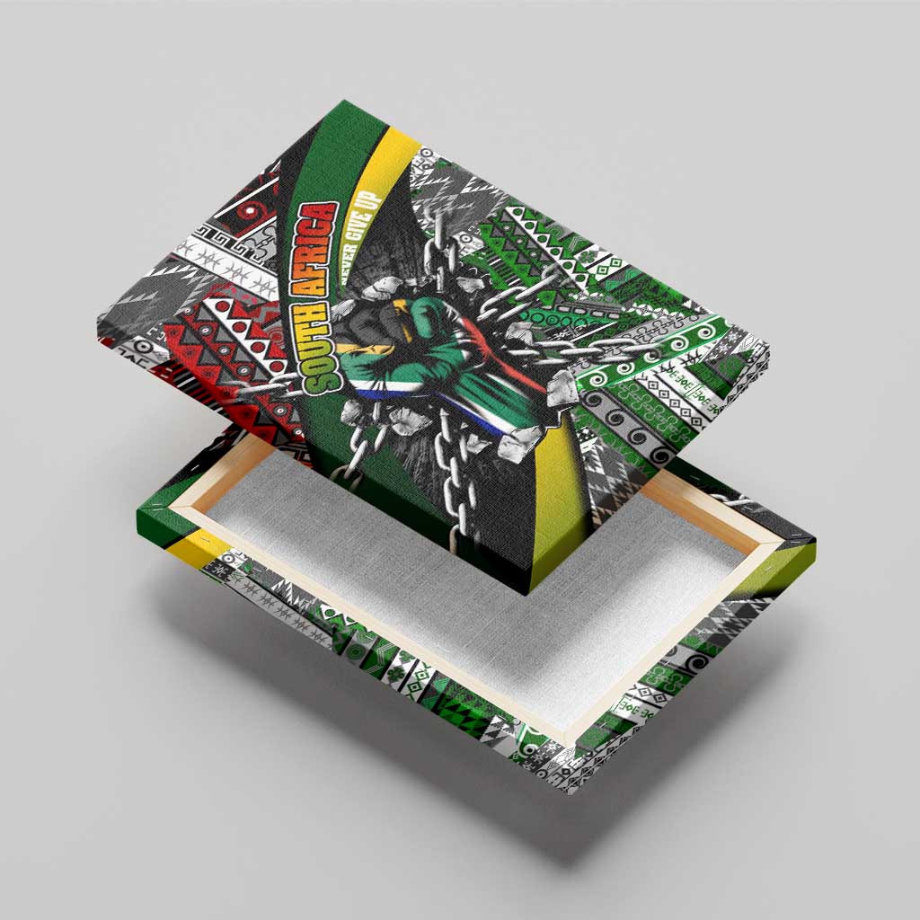 South Africa Never Give Up Canvas Wall Art SA Fist of Freedom