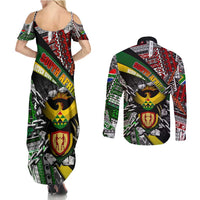 South Africa Never Give Up Couples Matching Summer Maxi Dress and Long Sleeve Button Shirt SA Fist of Freedom