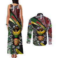 South Africa Never Give Up Couples Matching Tank Maxi Dress and Long Sleeve Button Shirt SA Fist of Freedom