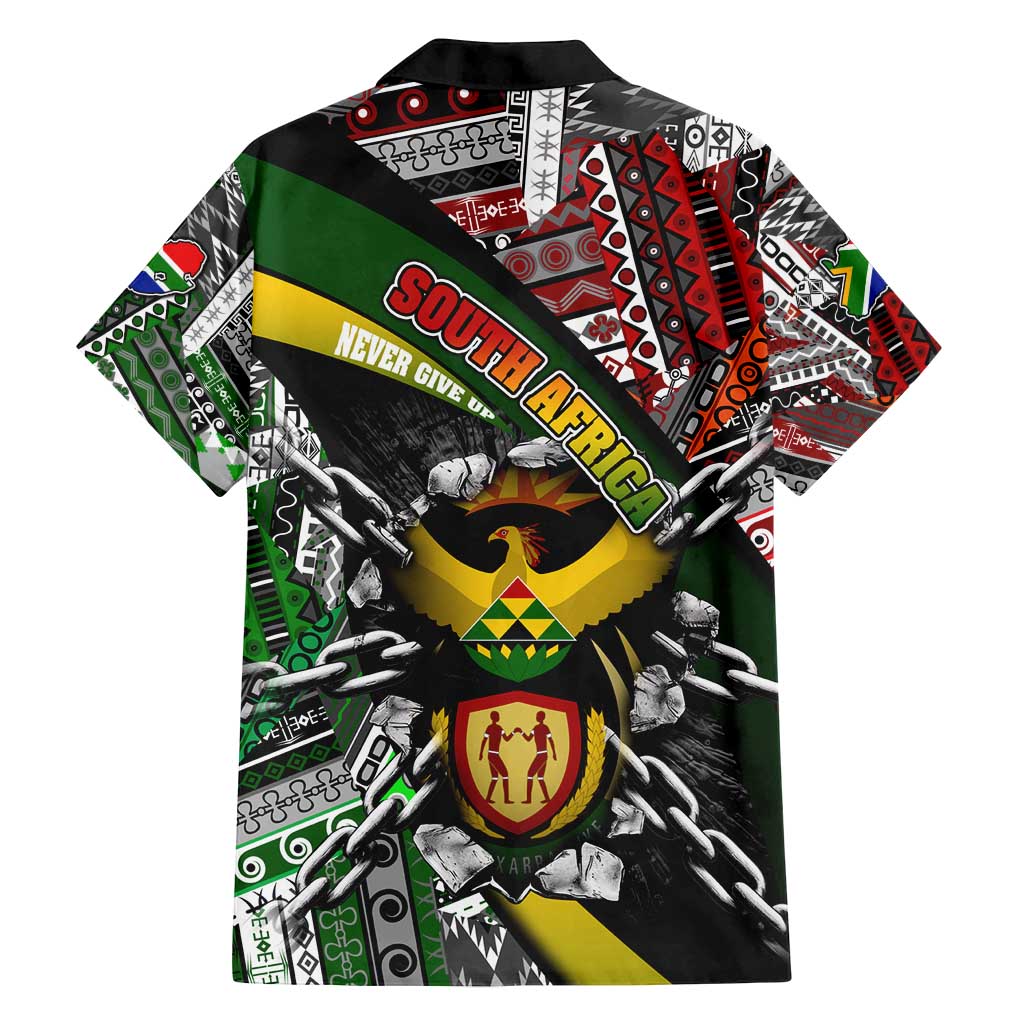 South Africa Never Give Up Family Matching Long Sleeve Bodycon Dress and Hawaiian Shirt SA Fist of Freedom