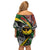 South Africa Never Give Up Family Matching Off Shoulder Short Dress and Hawaiian Shirt SA Fist of Freedom