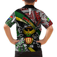 South Africa Never Give Up Family Matching Puletasi and Hawaiian Shirt SA Fist of Freedom