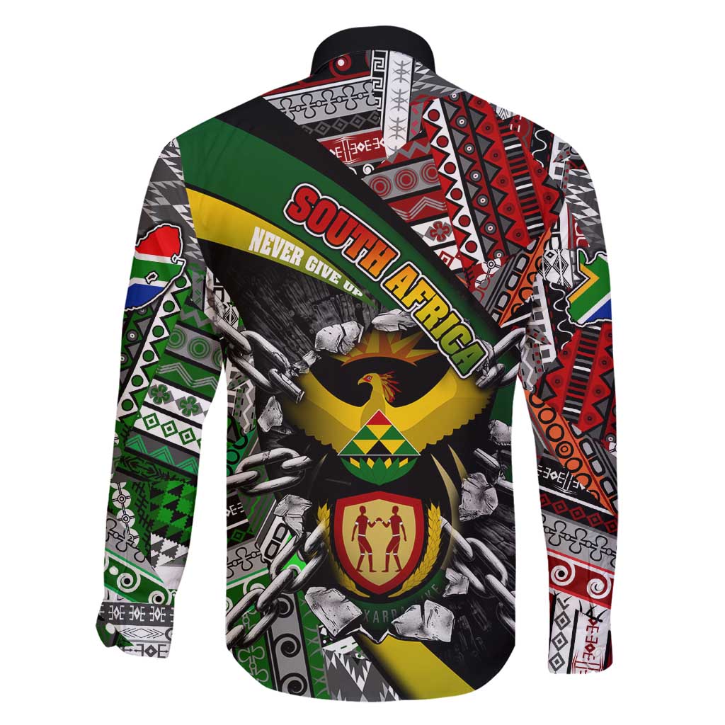 South Africa Never Give Up Family Matching Puletasi and Hawaiian Shirt SA Fist of Freedom