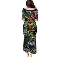 South Africa Never Give Up Family Matching Puletasi and Hawaiian Shirt SA Fist of Freedom