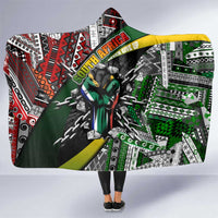 South Africa Never Give Up Hooded Blanket SA Fist of Freedom