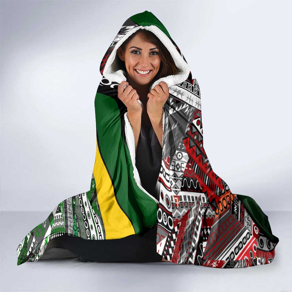 South Africa Never Give Up Hooded Blanket SA Fist of Freedom