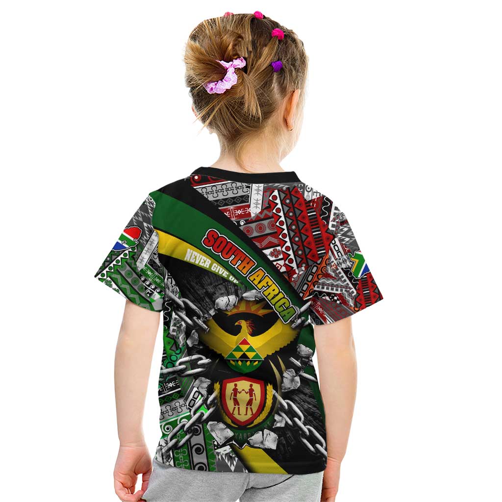 South Africa Never Give Up Kid T Shirt SA Fist of Freedom