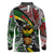 South Africa Never Give Up Long Sleeve Polo Shirt SA Fist of Freedom