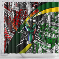 South Africa Never Give Up Shower Curtain SA Fist of Freedom