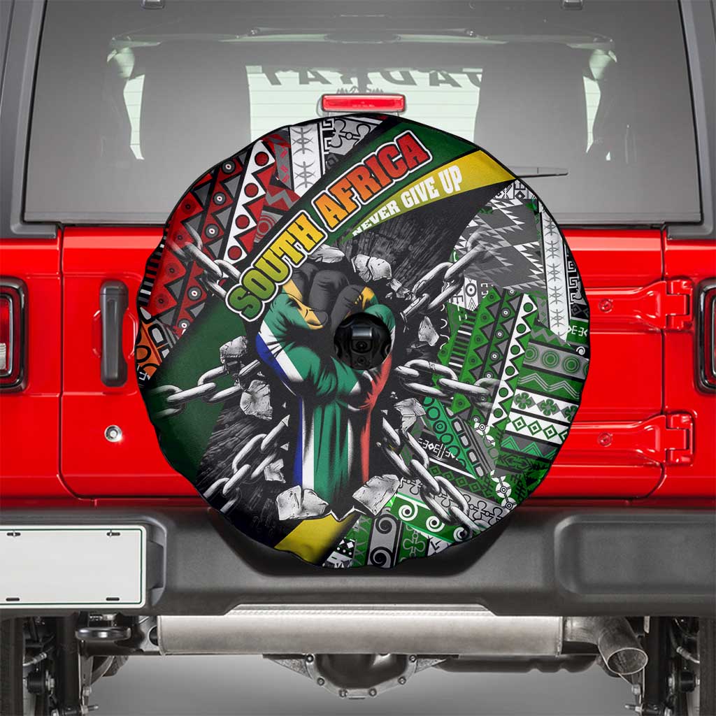 South Africa Never Give Up Spare Tire Cover SA Fist of Freedom