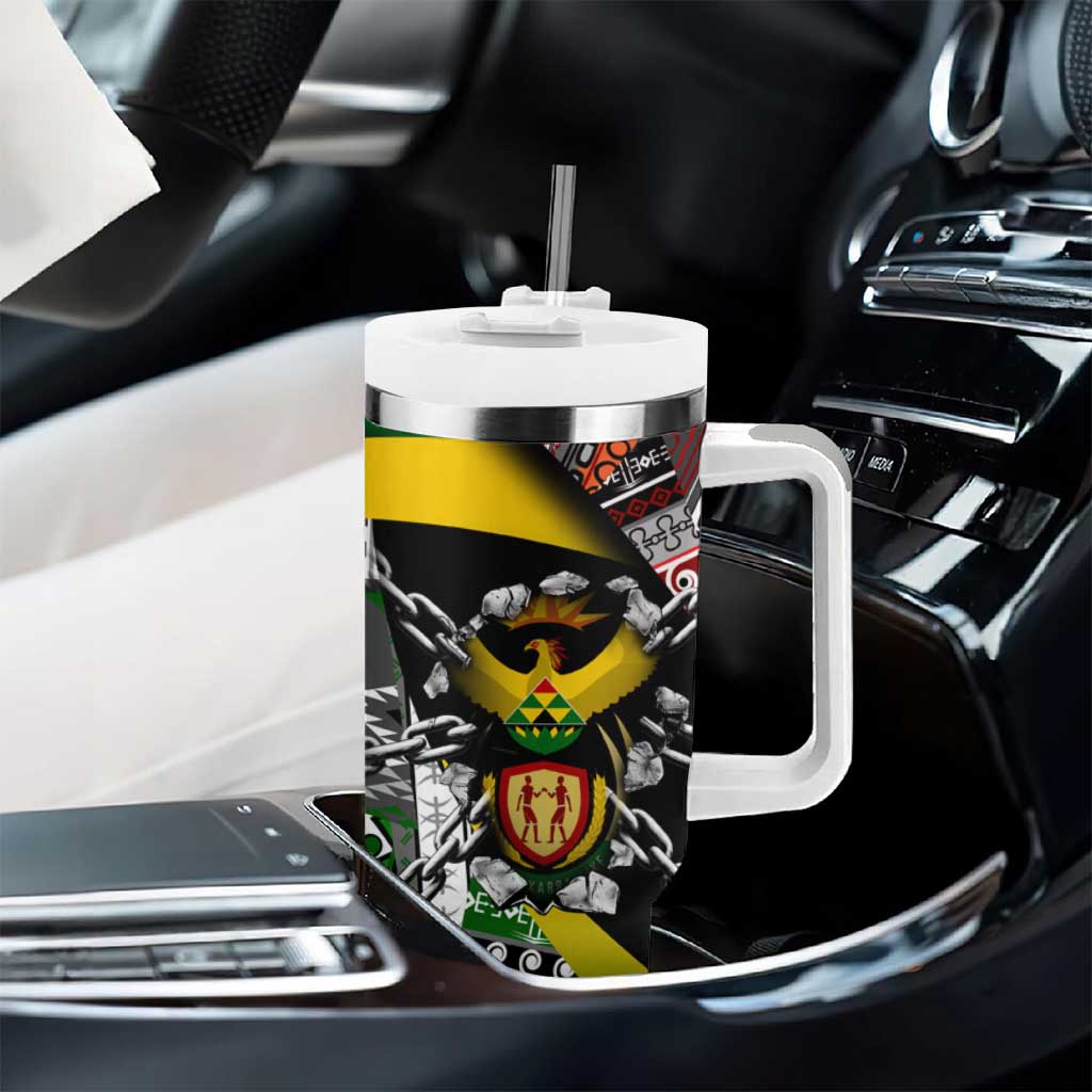 South Africa Never Give Up Tumbler With Handle SA Fist of Freedom