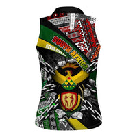 South Africa Never Give Up Women Sleeveless Polo Shirt SA Fist of Freedom