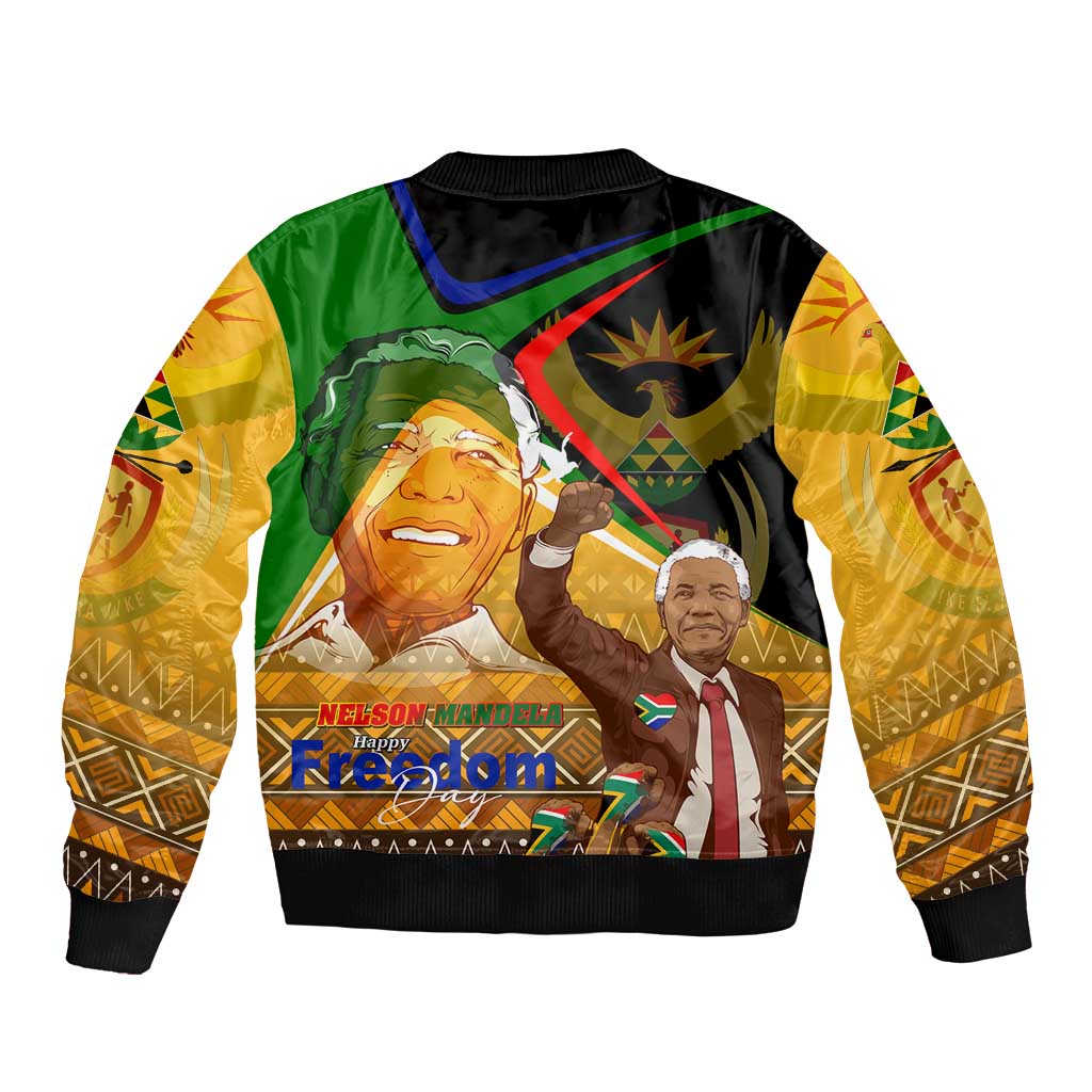 Nelson Mandela Happy Freedom Day Bomber Jacket South Africa Heritage Victory Art