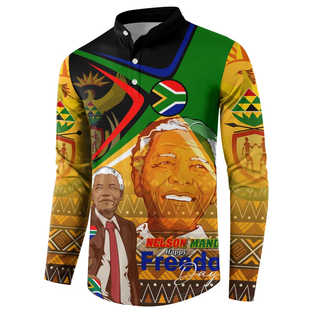 Nelson Mandela Happy Freedom Day Button Sweatshirt South Africa Heritage Victory Art