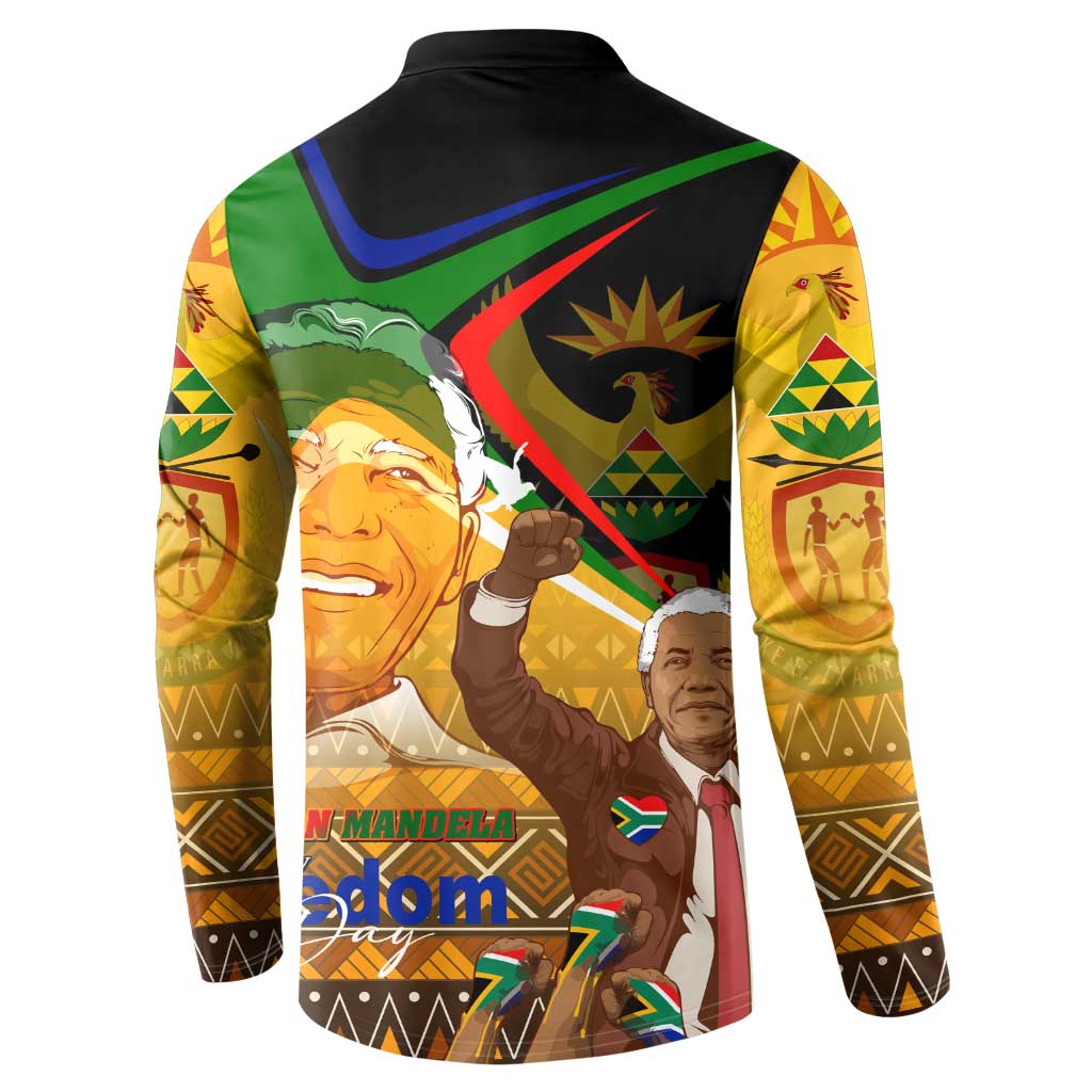 Nelson Mandela Happy Freedom Day Button Sweatshirt South Africa Heritage Victory Art