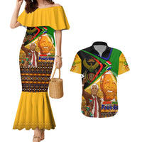 Nelson Mandela Happy Freedom Day Couples Matching Mermaid Dress and Hawaiian Shirt South Africa Heritage Victory Art