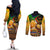 Nelson Mandela Happy Freedom Day Couples Matching Off The Shoulder Long Sleeve Dress and Long Sleeve Button Shirt South Africa Heritage Victory Art