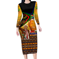 Nelson Mandela Happy Freedom Day Family Matching Long Sleeve Bodycon Dress and Hawaiian Shirt South Africa Heritage Victory Art