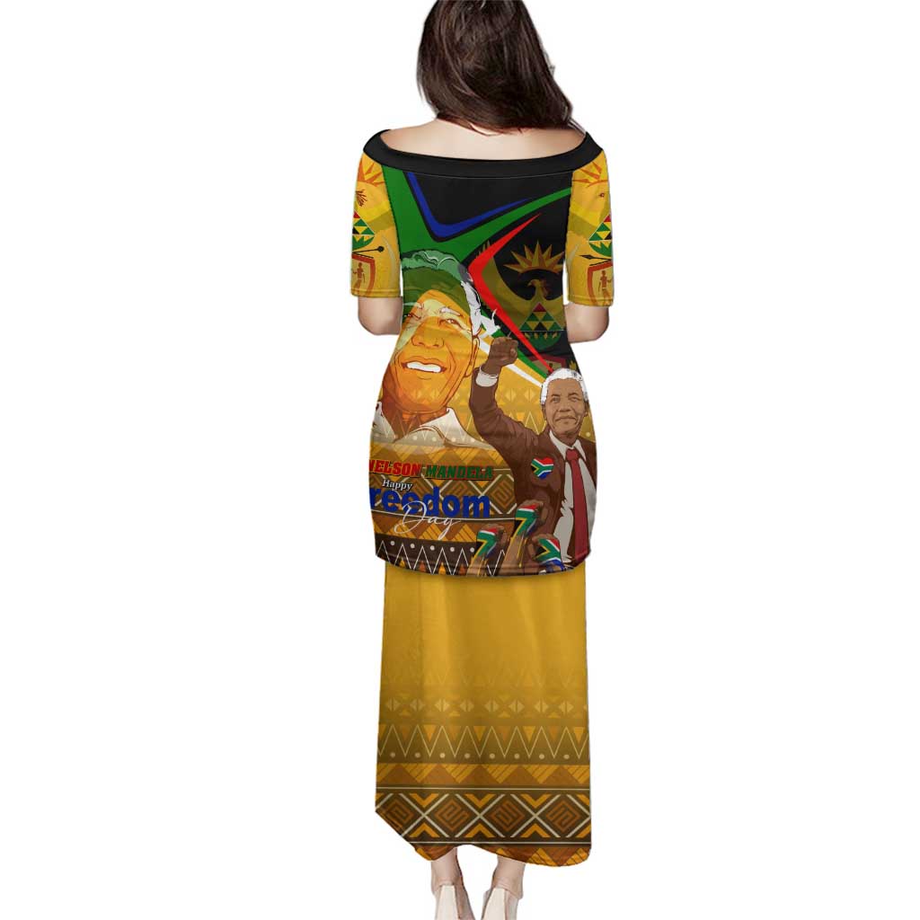 Nelson Mandela Happy Freedom Day Family Matching Puletasi and Hawaiian Shirt South Africa Heritage Victory Art