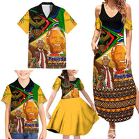 Nelson Mandela Happy Freedom Day Family Matching Summer Maxi Dress and Hawaiian Shirt South Africa Heritage Victory Art