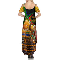 Nelson Mandela Happy Freedom Day Family Matching Summer Maxi Dress and Hawaiian Shirt South Africa Heritage Victory Art