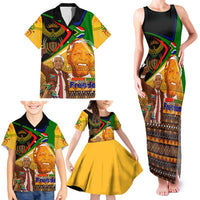 Nelson Mandela Happy Freedom Day Family Matching Tank Maxi Dress and Hawaiian Shirt South Africa Heritage Victory Art