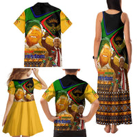 Nelson Mandela Happy Freedom Day Family Matching Tank Maxi Dress and Hawaiian Shirt South Africa Heritage Victory Art