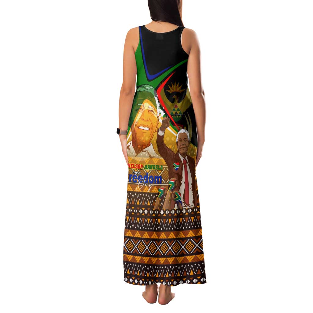 Nelson Mandela Happy Freedom Day Family Matching Tank Maxi Dress and Hawaiian Shirt South Africa Heritage Victory Art