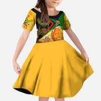 Nelson Mandela Happy Freedom Day Kid Short Sleeve Dress South Africa Heritage Victory Art