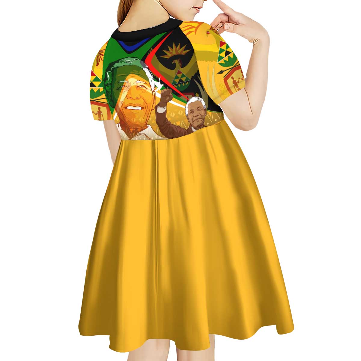 Nelson Mandela Happy Freedom Day Kid Short Sleeve Dress South Africa Heritage Victory Art
