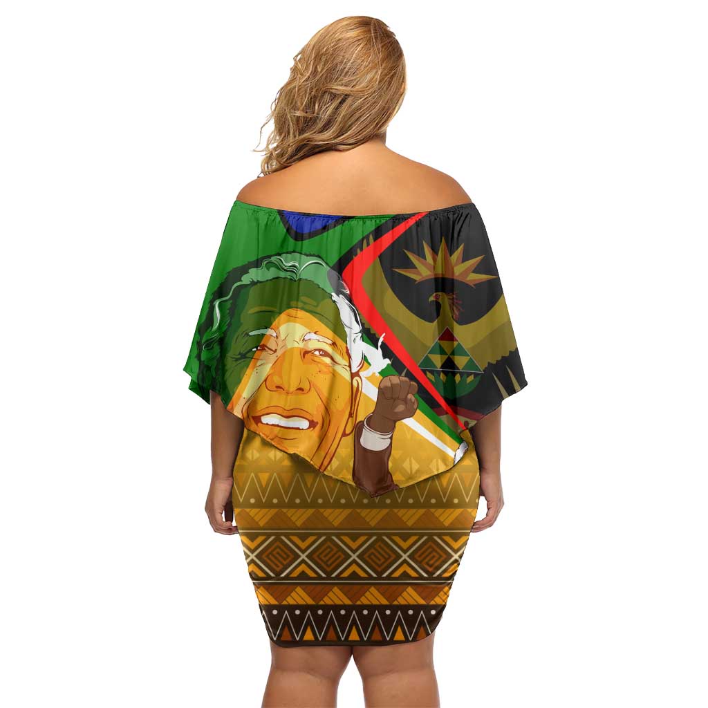 Nelson Mandela Happy Freedom Day Off Shoulder Short Dress South Africa Heritage Victory Art