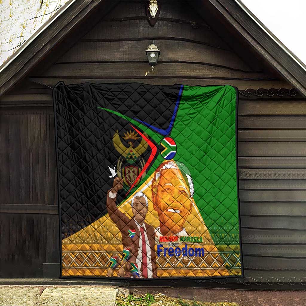 Nelson Mandela Happy Freedom Day Quilt South Africa Heritage Victory Art