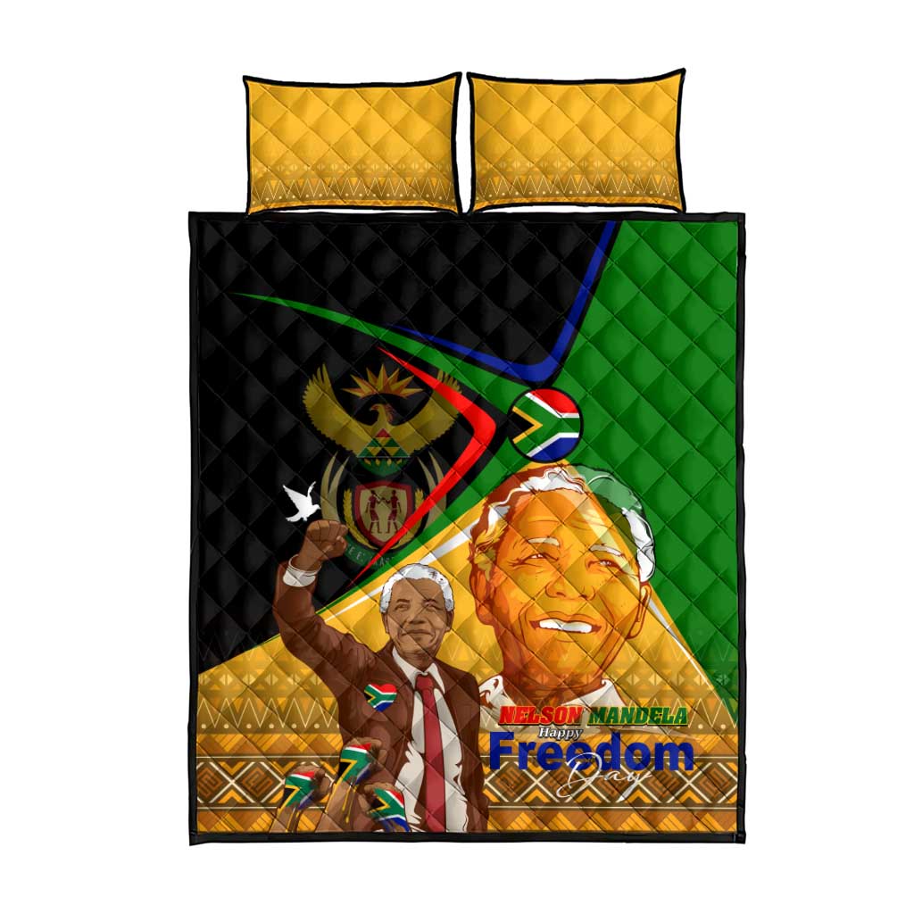 Nelson Mandela Happy Freedom Day Quilt Bed Set South Africa Heritage Victory Art