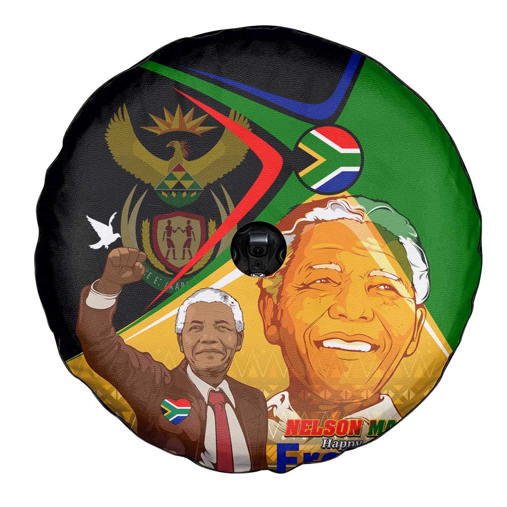 Nelson Mandela Happy Freedom Day Spare Tire Cover South Africa Heritage Victory Art