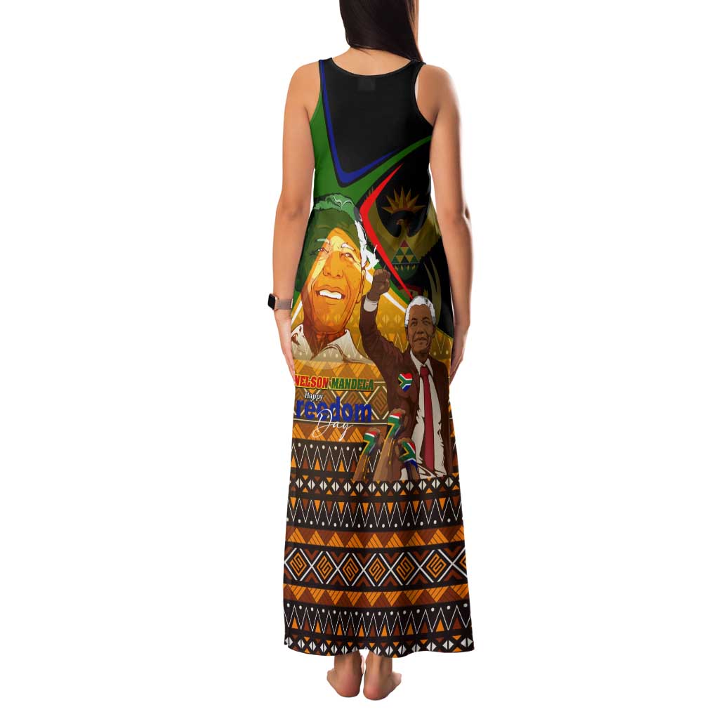 Nelson Mandela Happy Freedom Day Tank Maxi Dress South Africa Heritage Victory Art