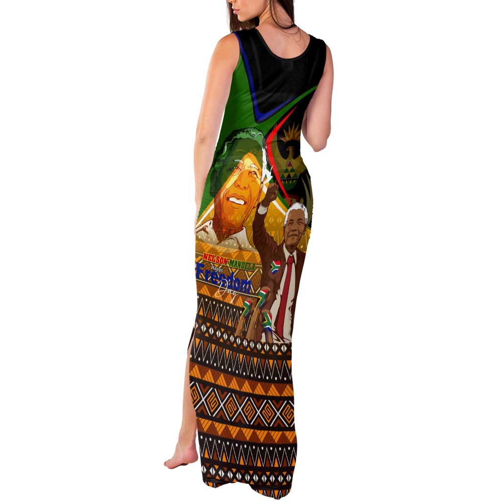 Nelson Mandela Happy Freedom Day Tank Maxi Dress South Africa Heritage Victory Art
