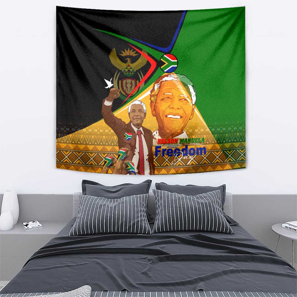 Nelson Mandela Happy Freedom Day Tapestry South Africa Heritage Victory Art