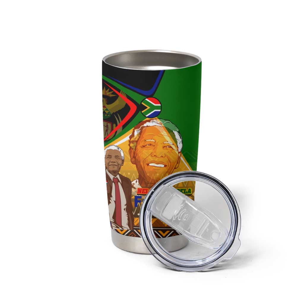 Nelson Mandela Happy Freedom Day Tumbler Cup South Africa Heritage Victory Art